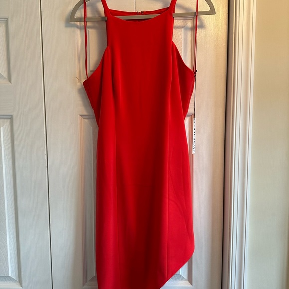 Jay Godfrey fitting sleeveless red dress with asymmetrical hemline size 8 ( new) - Picture 8 of 12